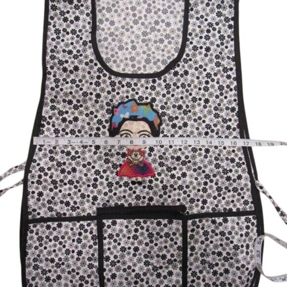 Craft Apron Mexican Artisan Little Frida Embroidered -One Size-zippered pocket - Picture 5 of 7